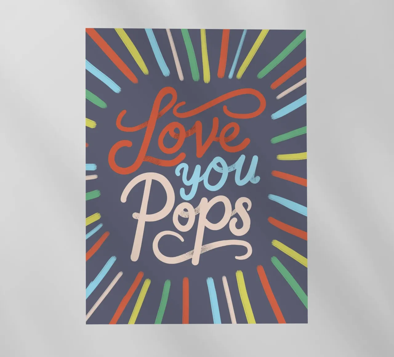 Tipografia "Love You Pops" a scoppio colorato pellicola backlit da showmemars