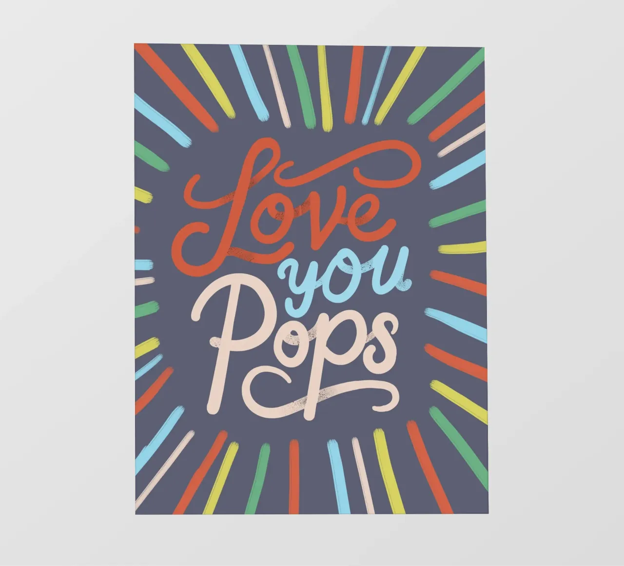 Tipografia "Love You Pops" a scoppio colorato telo in pvc da showmemars