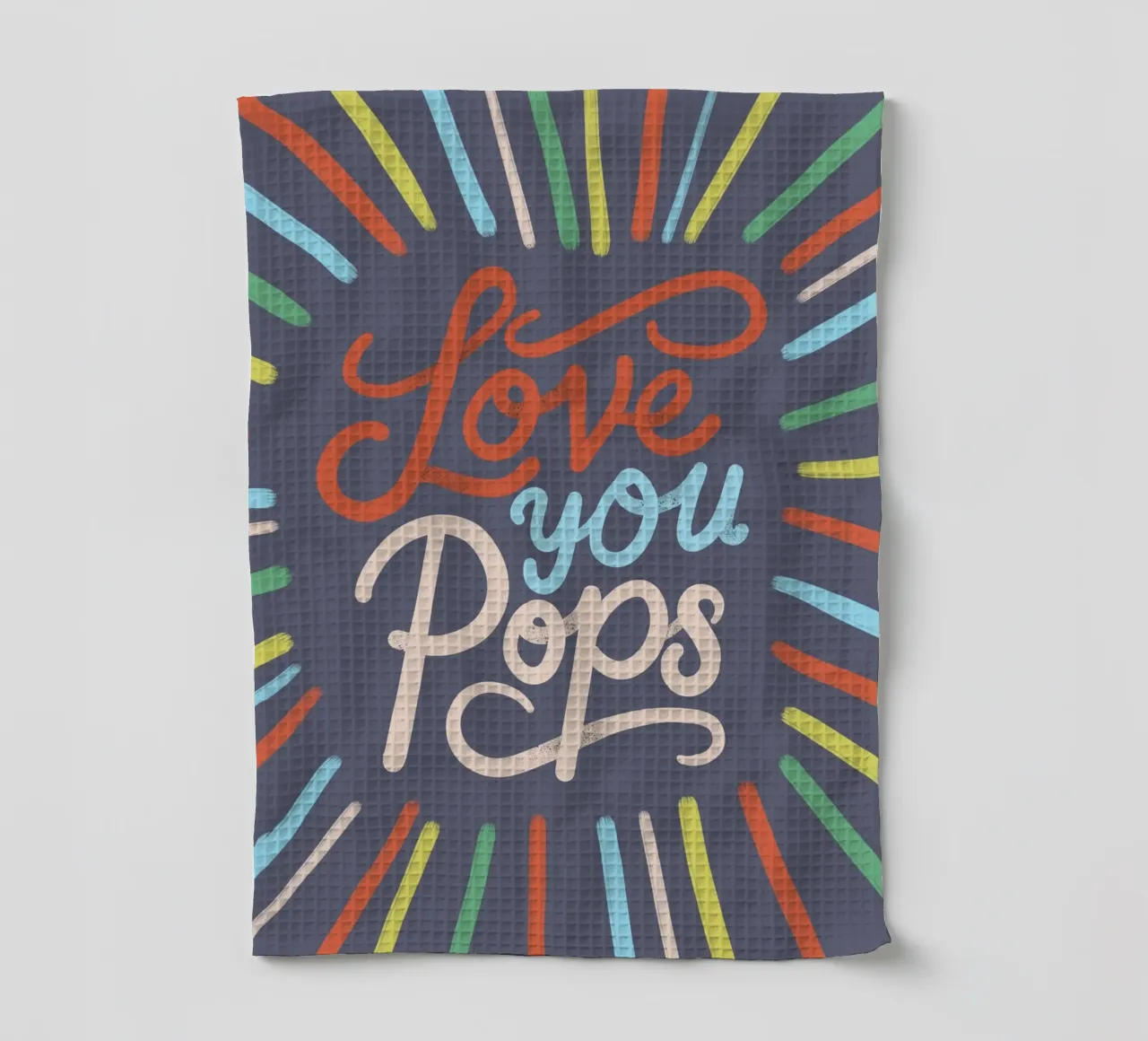 Tipografia "Love You Pops" a scoppio colorato canovaccio da cucina da showmemars