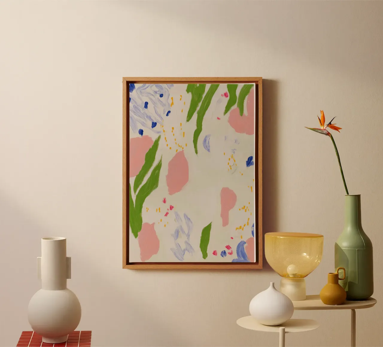 Abstracte bloemenprint canvas van Boheme