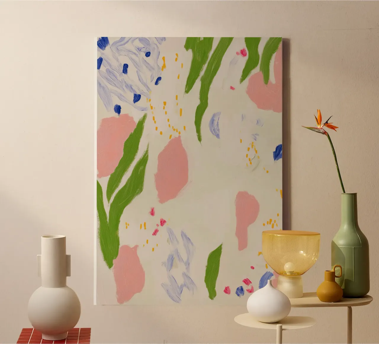 Abstracte bloemenprint canvas van Boheme