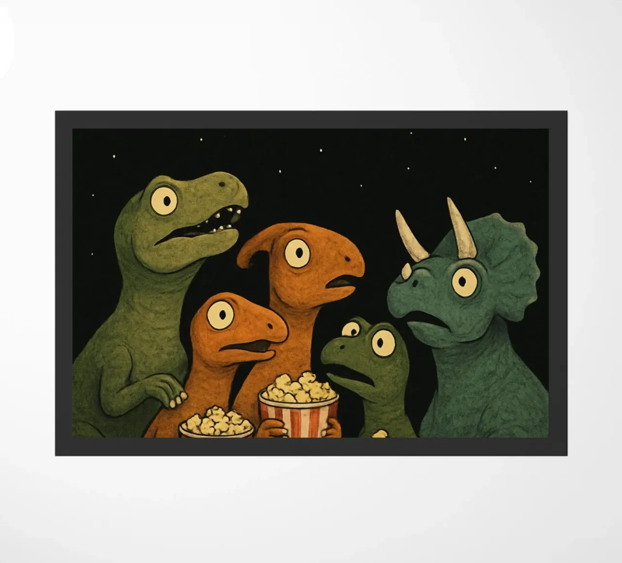 Divertente gruppo di dinosauri zerbino da Funny Humor Art