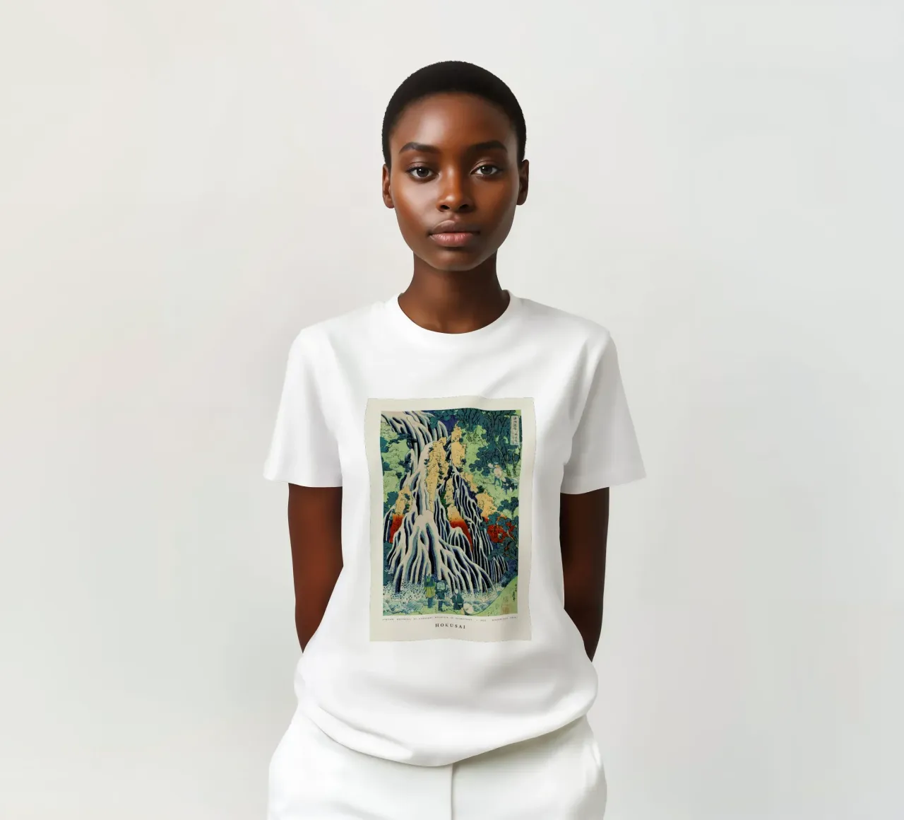 Hokusai - Kirifuri Waterfall at Kurokami Mountain in Shimotsuke II t-shirt da Vintage by JUNIQE