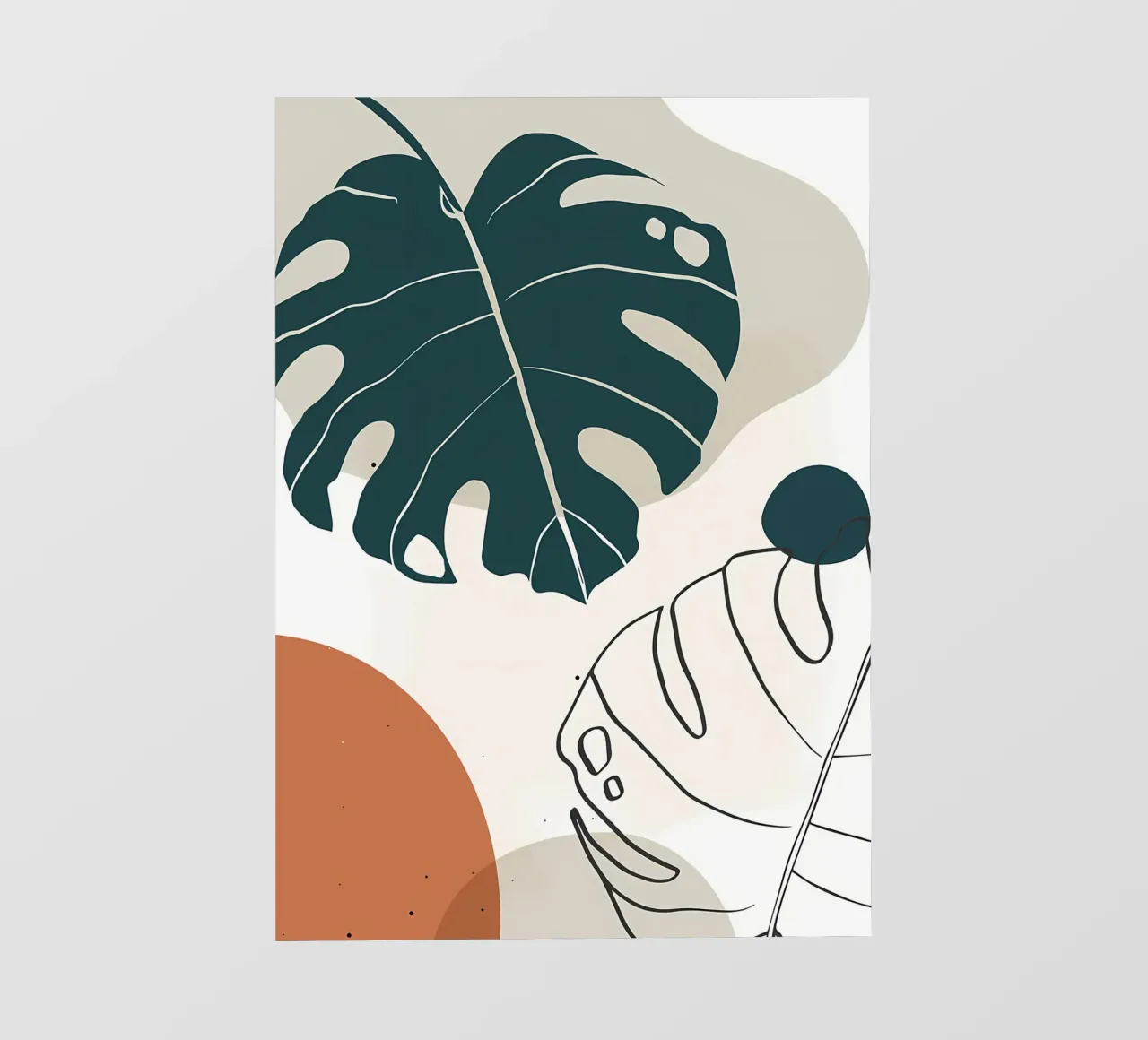 foglie di monstera forme astratte elementi geometrici pellicola backlit da Janine P McGuire