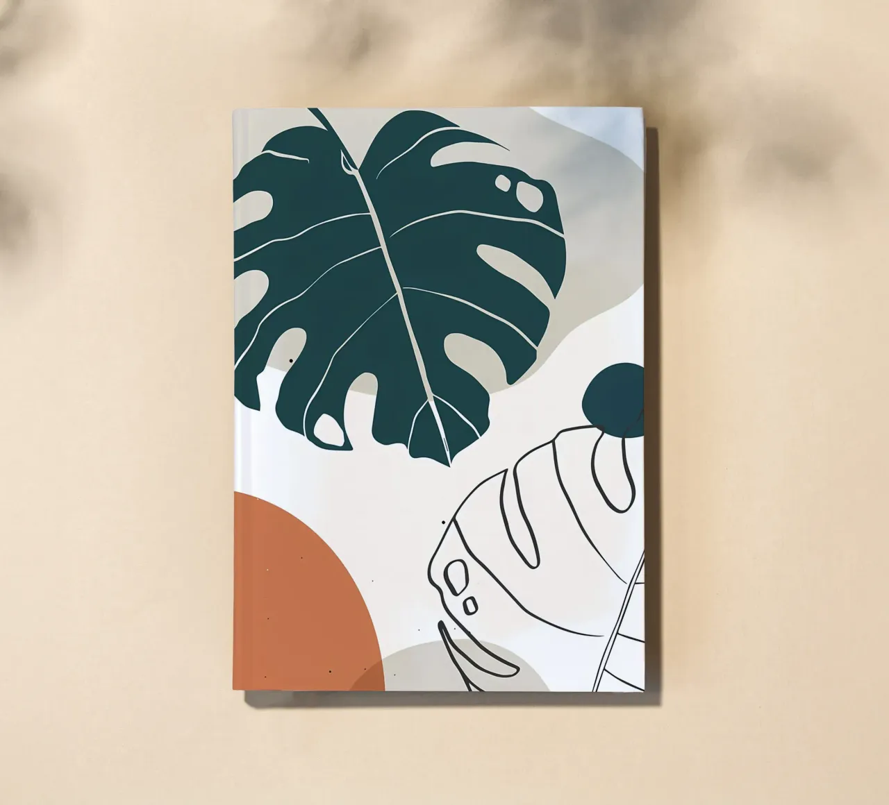 monstera leaves abstract shapes geometric elements notebook by Janine P McGuire