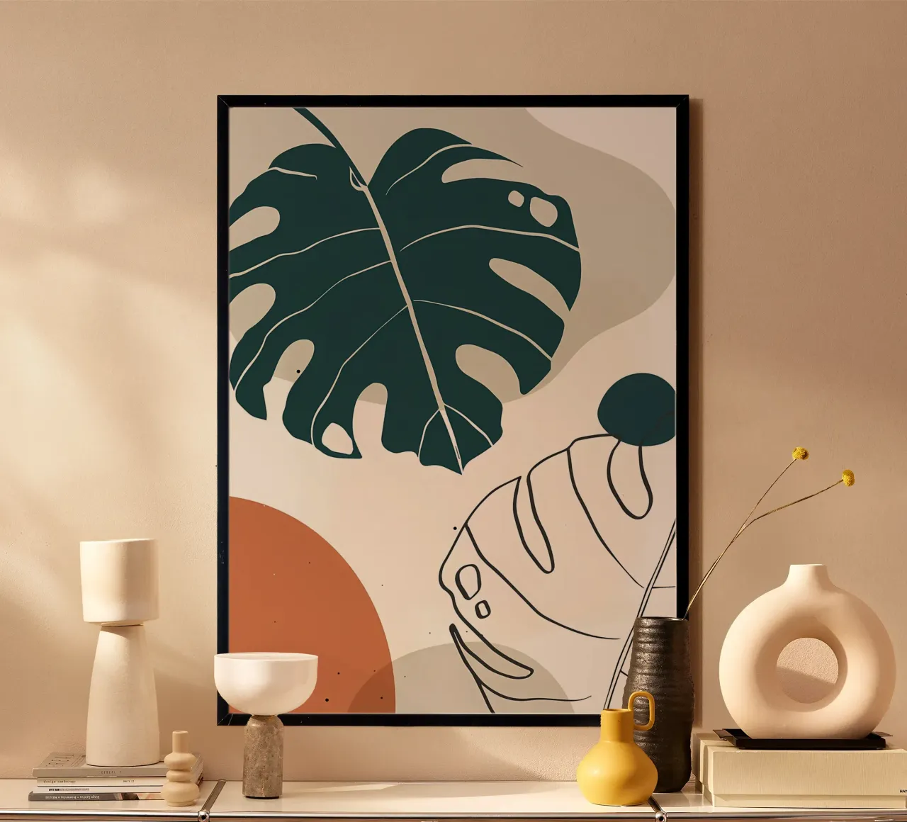 hojas de monstera formas abstractas elementos geométricos hahnemühle de Janine P McGuire