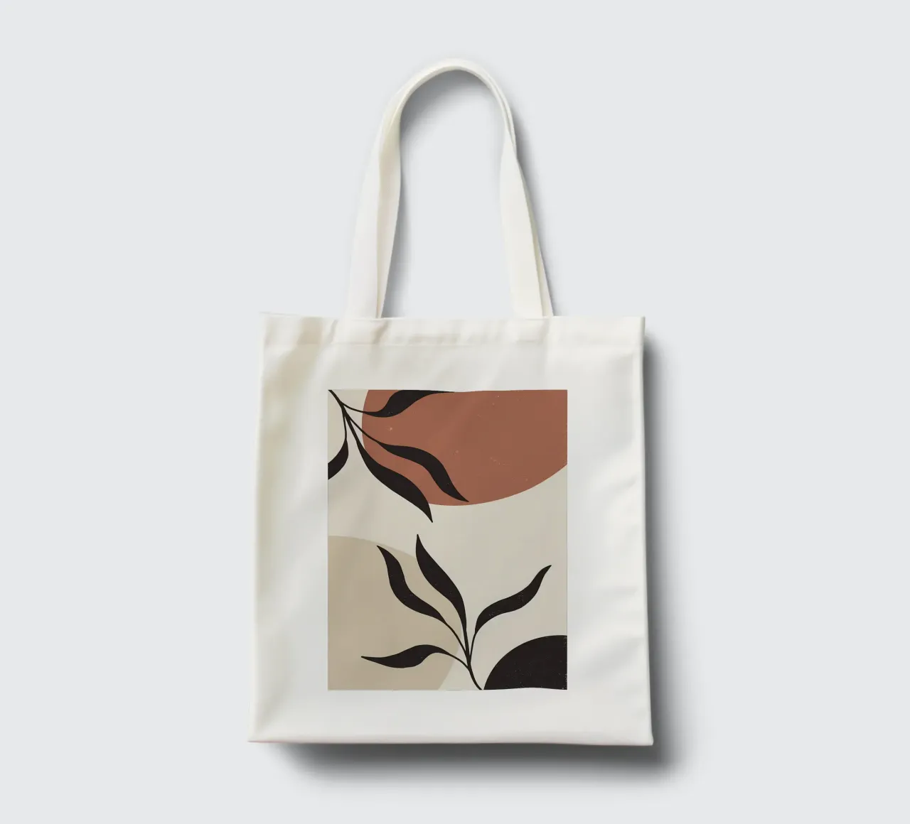 foglie forme astratte linee curve forme geometriche borsa in juta da Janine P McGuire