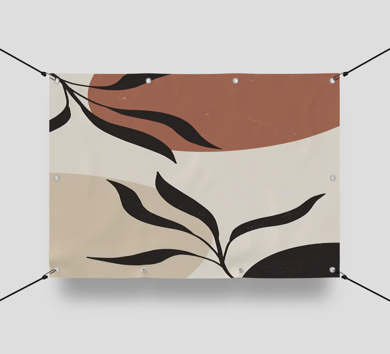 foglie forme astratte linee curve forme geometriche telo in pvc da Janine P McGuire
