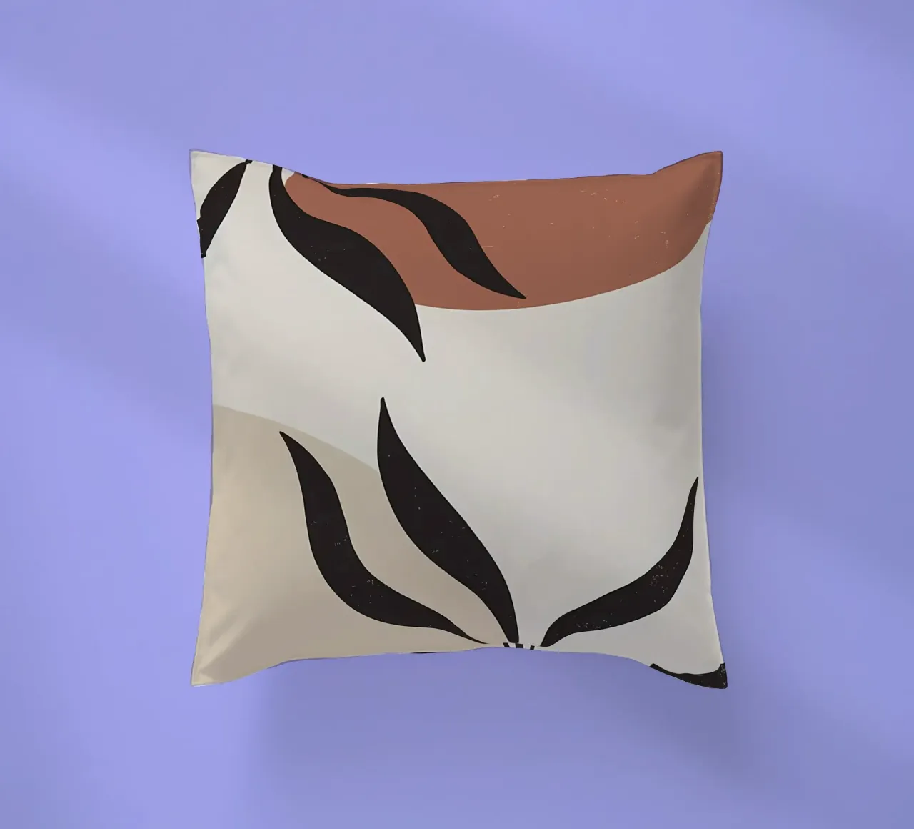 feuilles formes abstraites lignes courbes formes géométriques coussin de Janine P McGuire