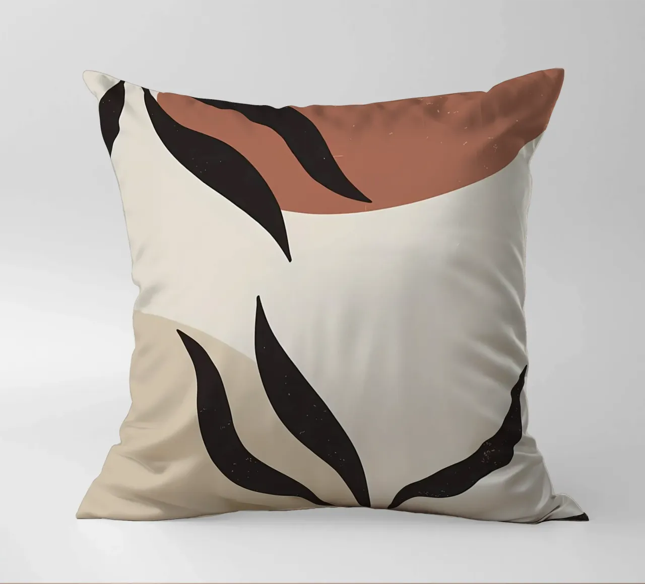 feuilles formes abstraites lignes courbes formes géométriques coussin de Janine P McGuire