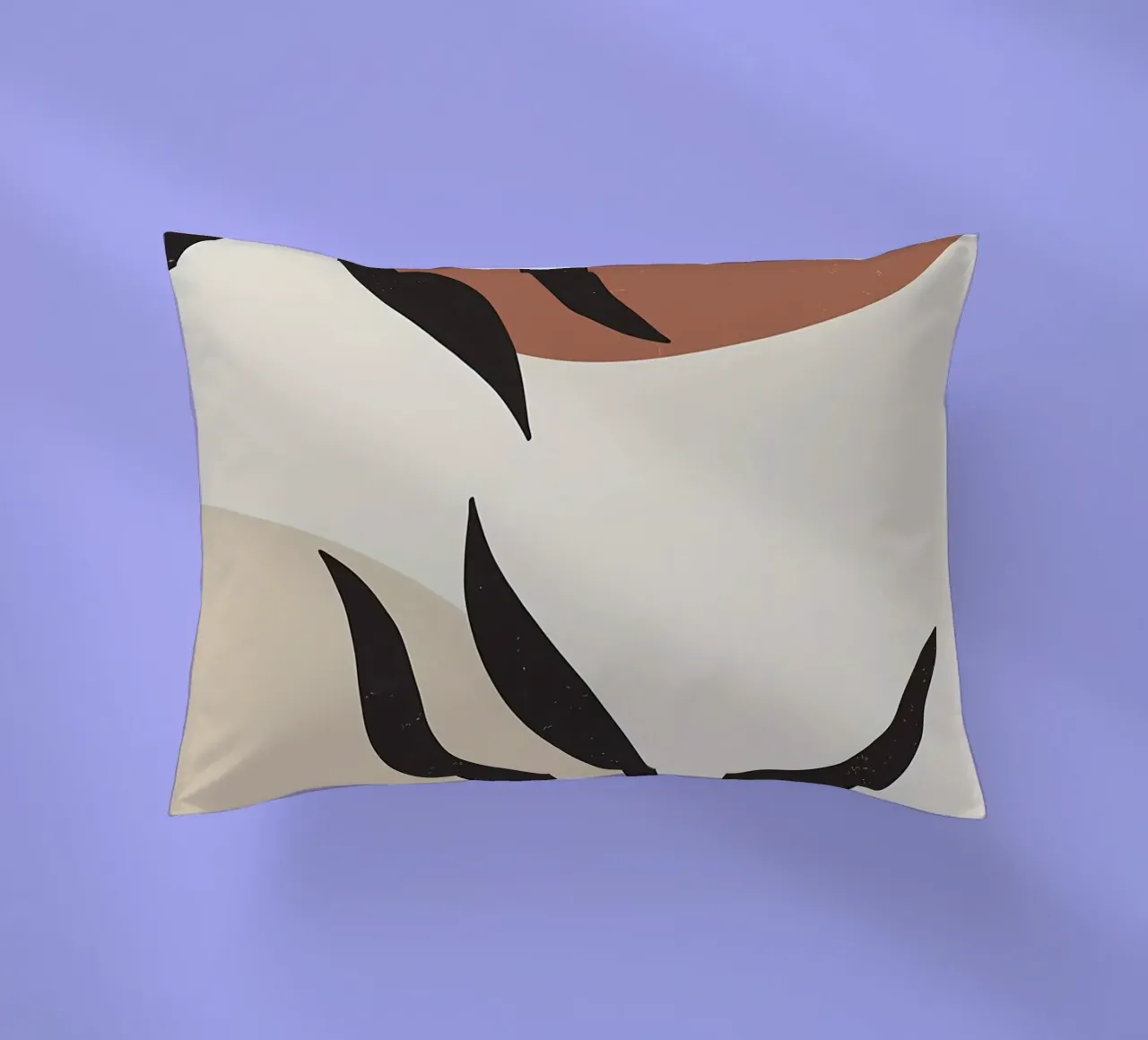 feuilles formes abstraites lignes courbes formes géométriques coussin de Janine P McGuire