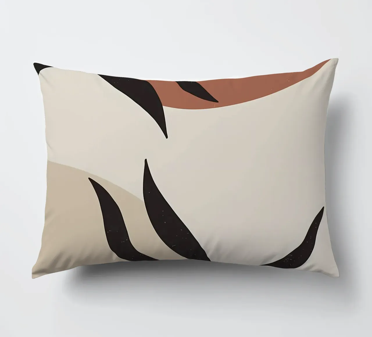 feuilles formes abstraites lignes courbes formes géométriques coussin de Janine P McGuire