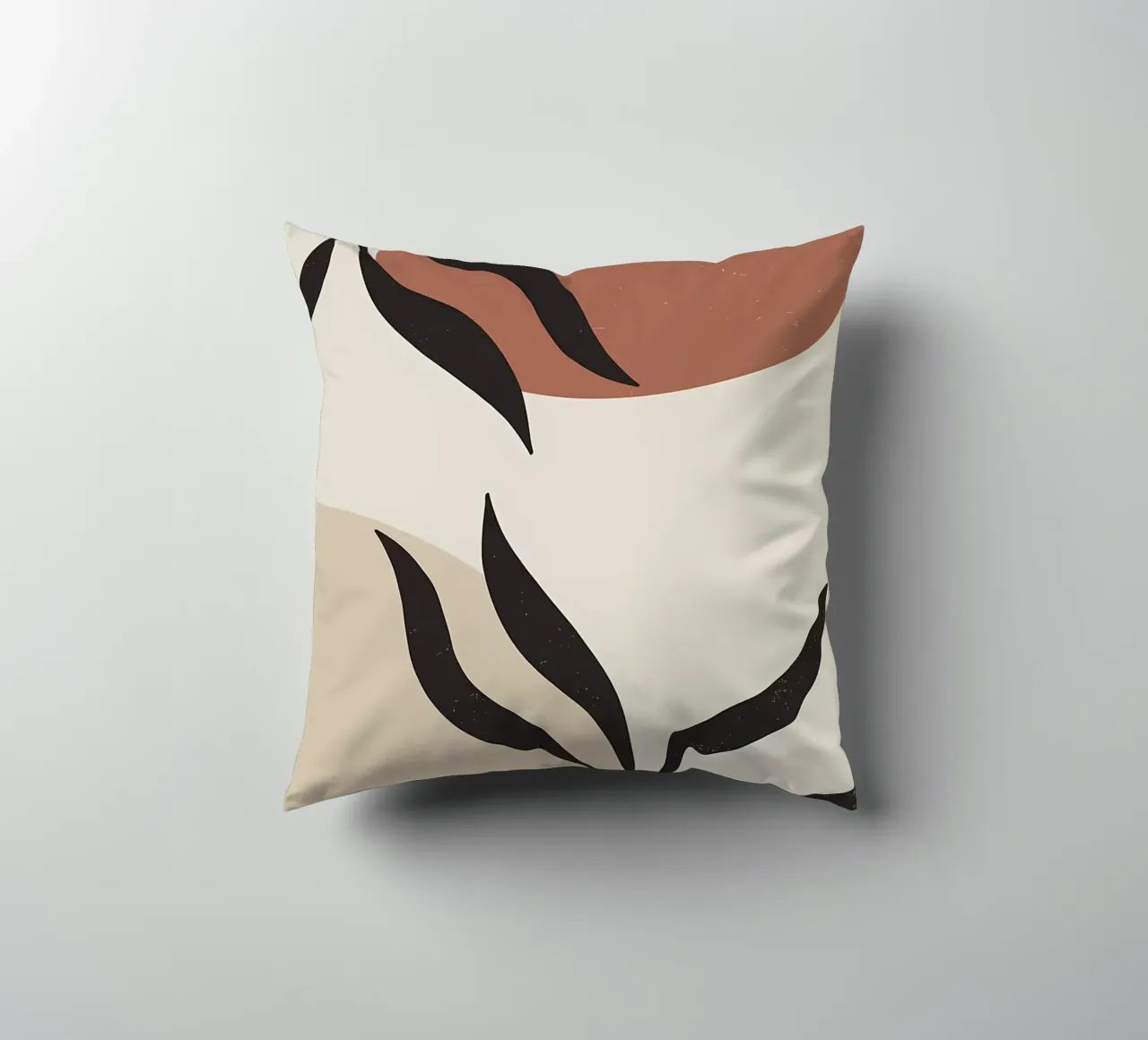 feuilles formes abstraites lignes courbes formes géométriques coussin de Janine P McGuire