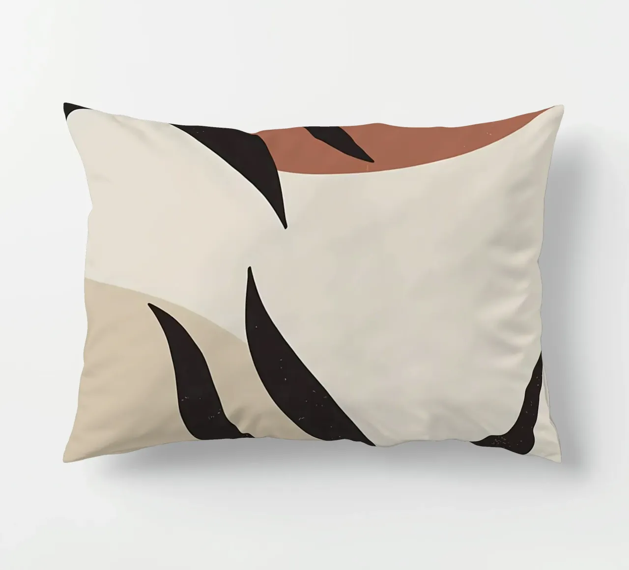 feuilles formes abstraites lignes courbes formes géométriques coussin de Janine P McGuire