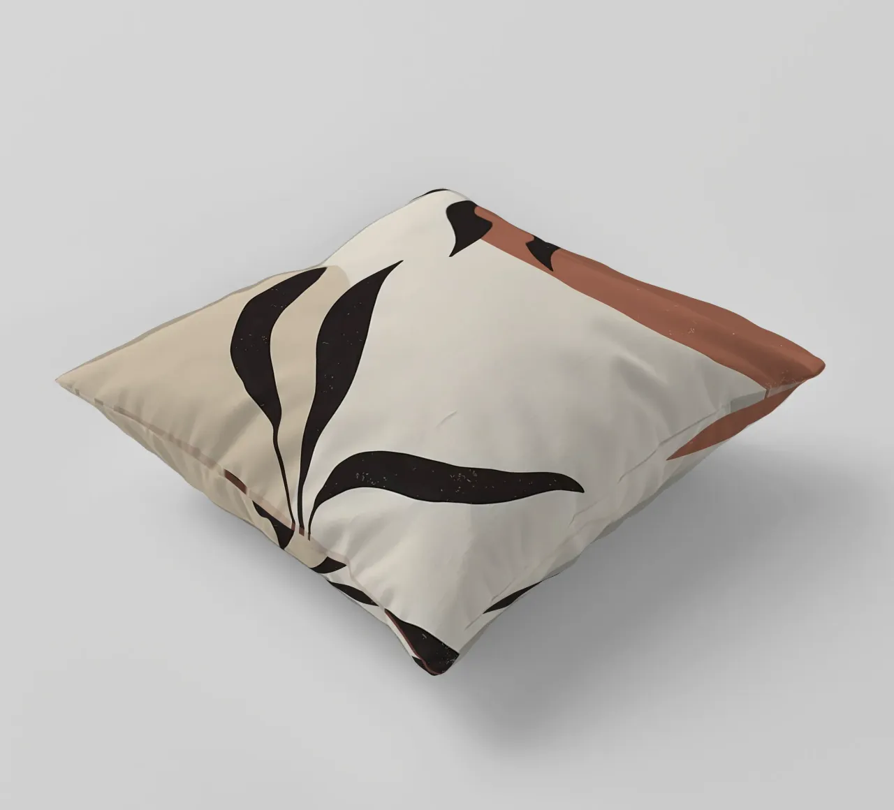 feuilles formes abstraites lignes courbes formes géométriques coussin de Janine P McGuire