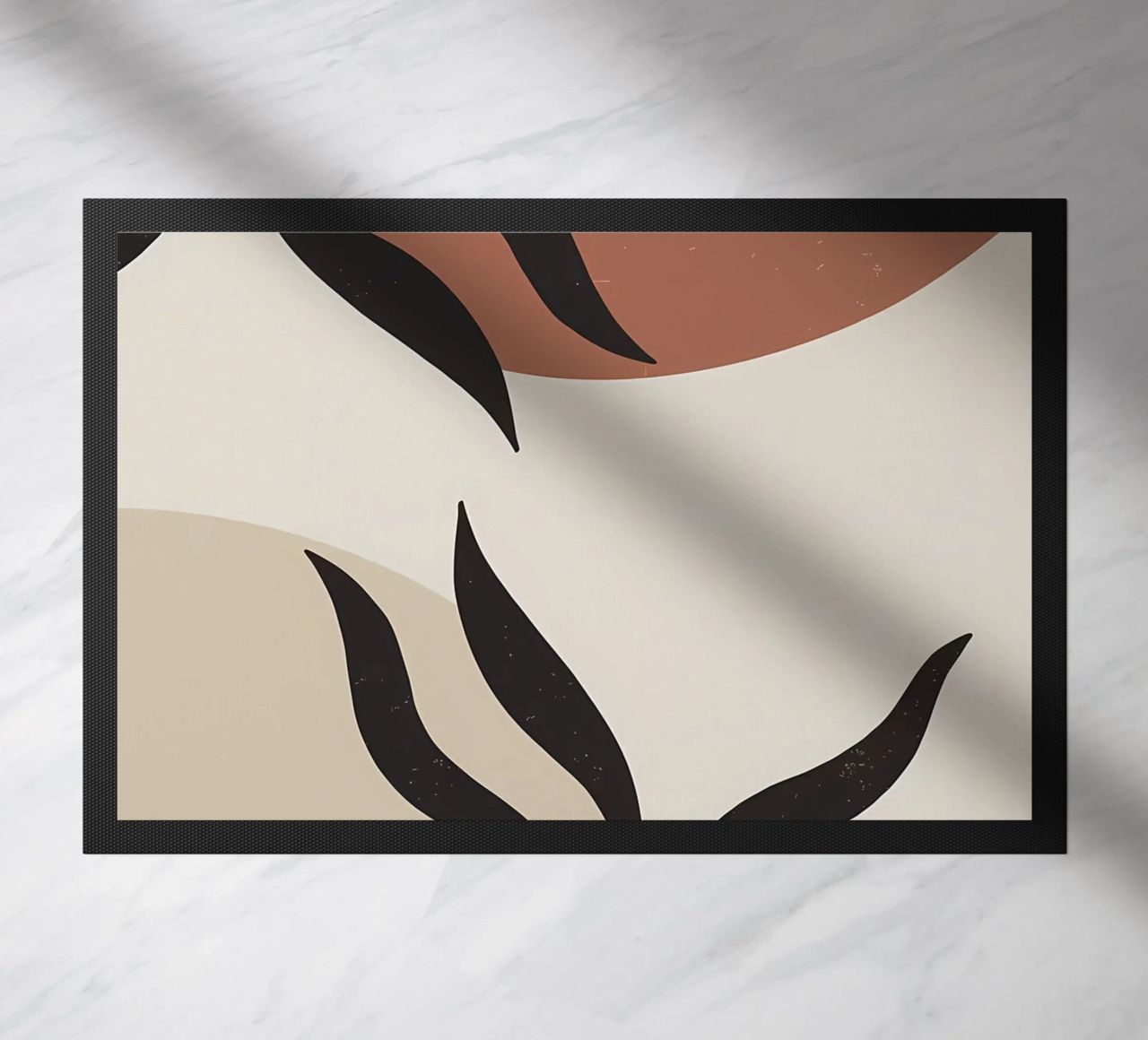 foglie forme astratte linee curve forme geometriche zerbino da Janine P McGuire
