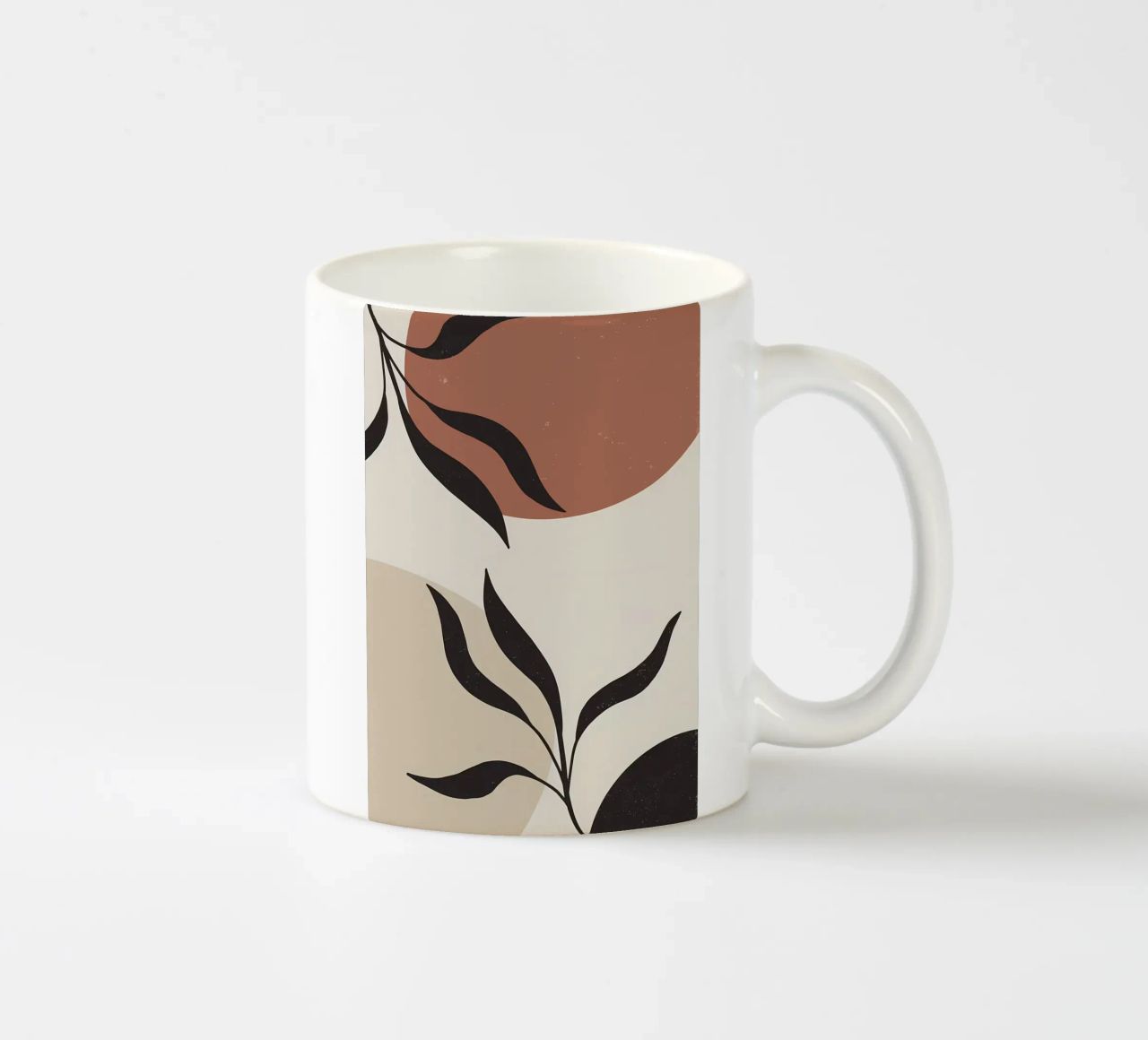 foglie forme astratte linee curve forme geometriche tazza in ceramica da Janine P McGuire