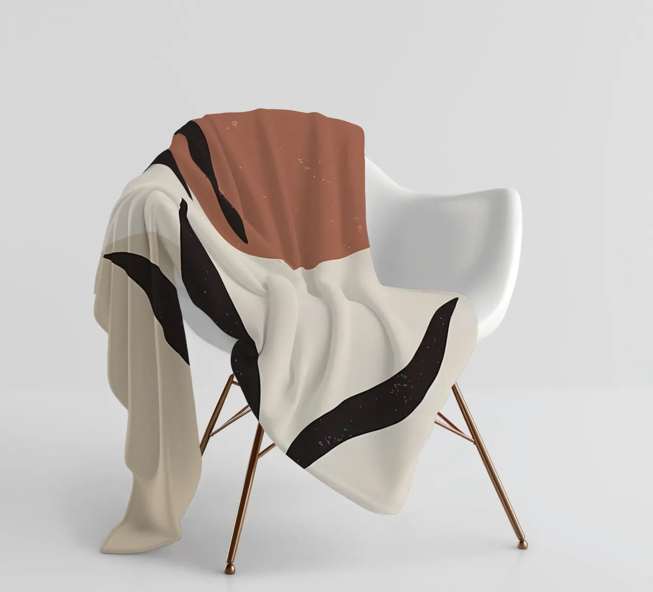 foglie forme astratte linee curve forme geometriche coperta in pile da Janine P McGuire