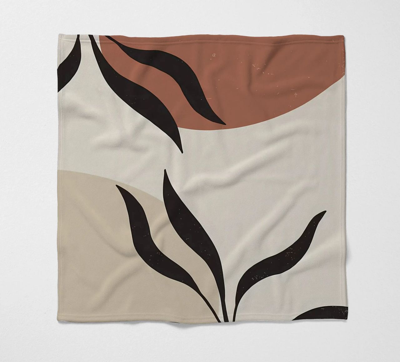 foglie forme astratte linee curve forme geometriche coperta in pile da Janine P McGuire