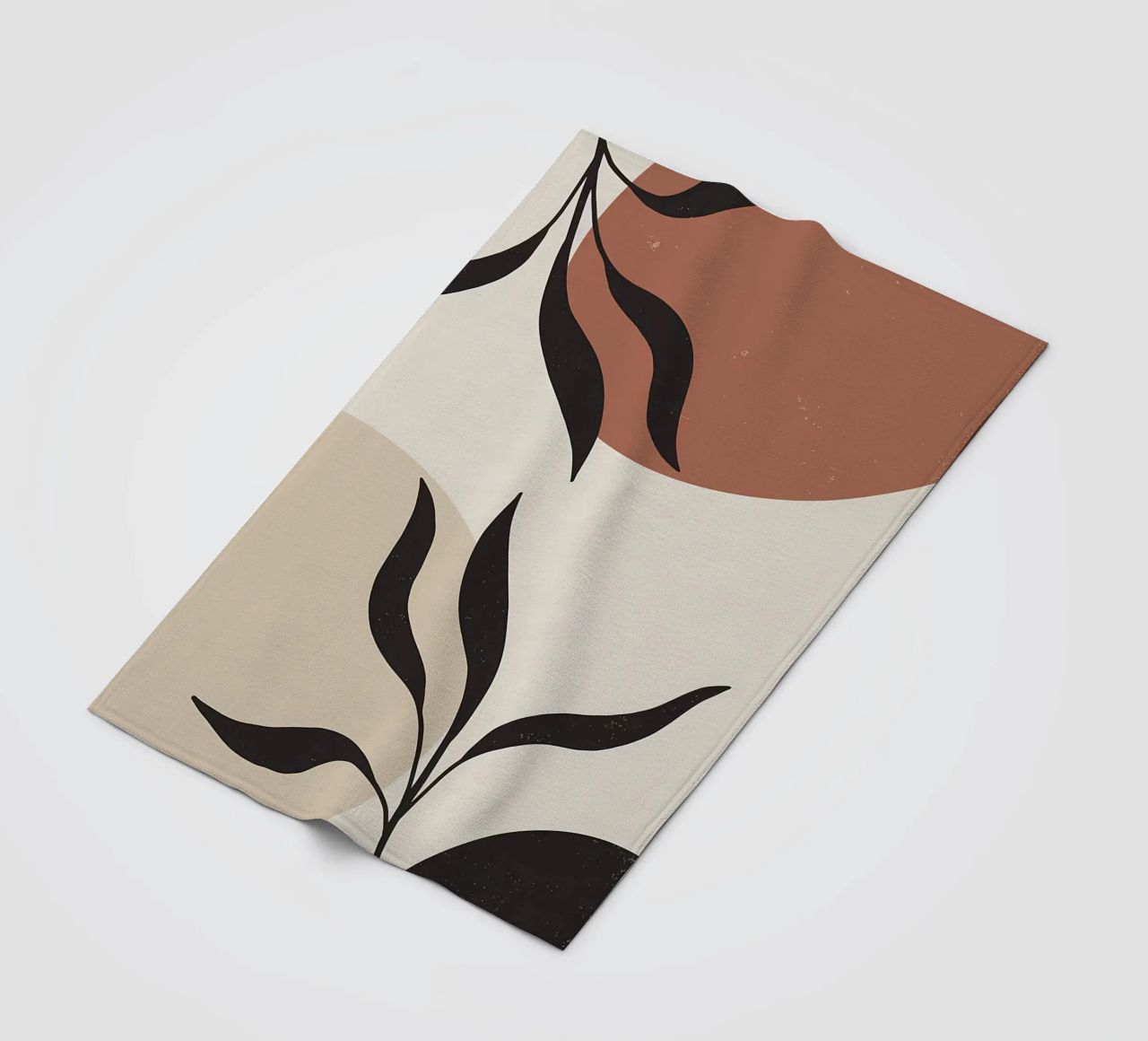 foglie forme astratte linee curve forme geometriche coperta in pile da Janine P McGuire