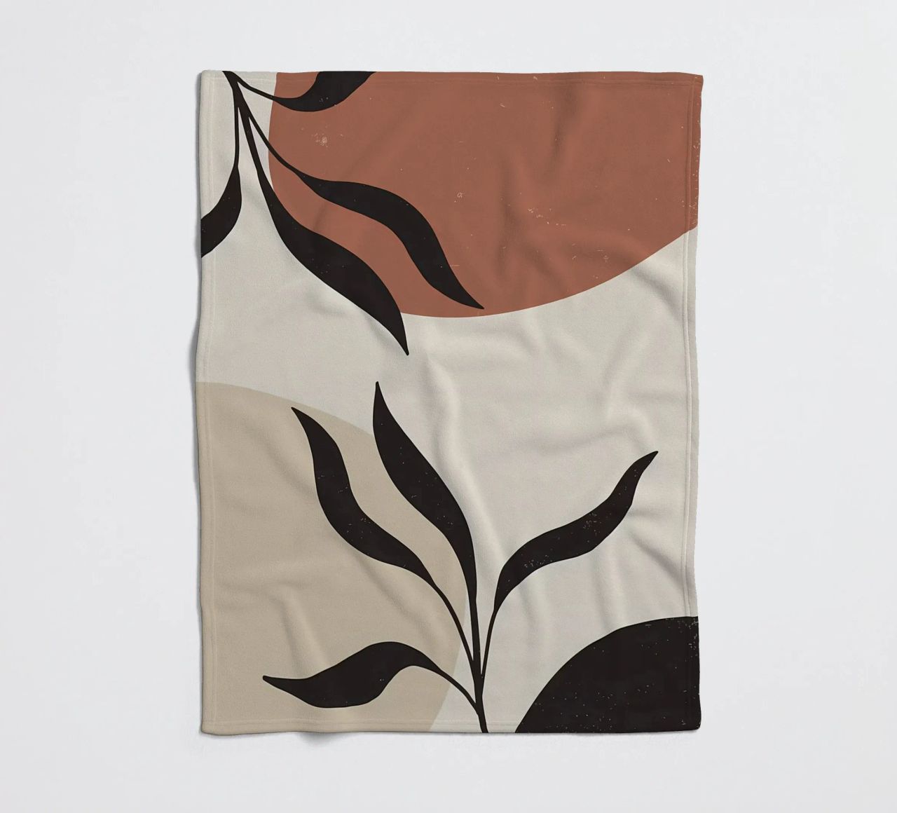 foglie forme astratte linee curve forme geometriche coperta in pile da Janine P McGuire