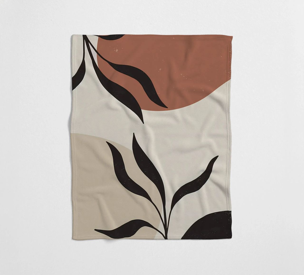 foglie forme astratte linee curve forme geometriche coperta in pile da Janine P McGuire