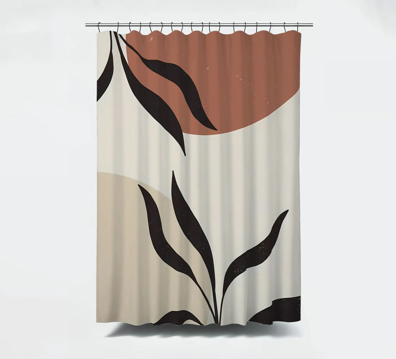 foglie forme astratte linee curve forme geometriche tenda da doccia da Janine P McGuire