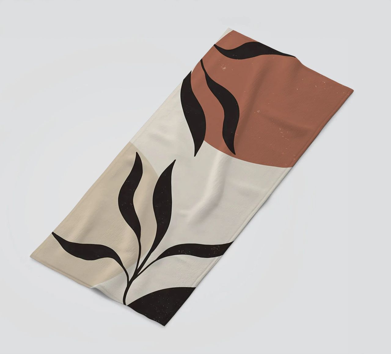 foglie forme astratte linee curve forme geometriche telo mare da Janine P McGuire