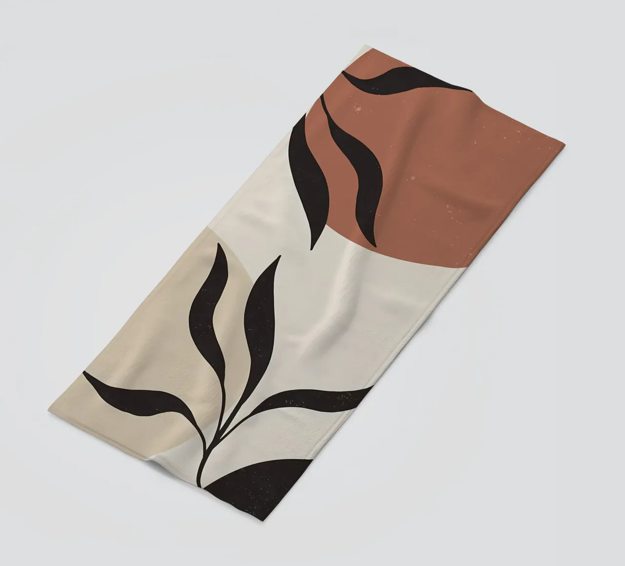 foglie forme astratte linee curve forme geometriche telo mare da Janine P McGuire