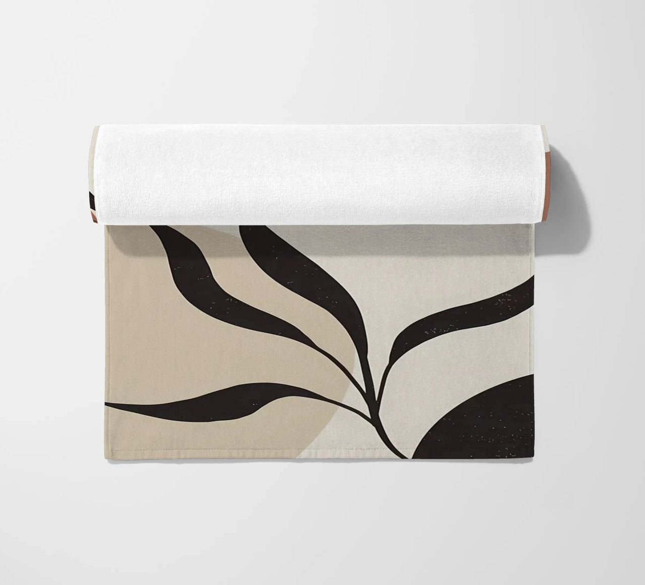 foglie forme astratte linee curve forme geometriche telo mare da Janine P McGuire