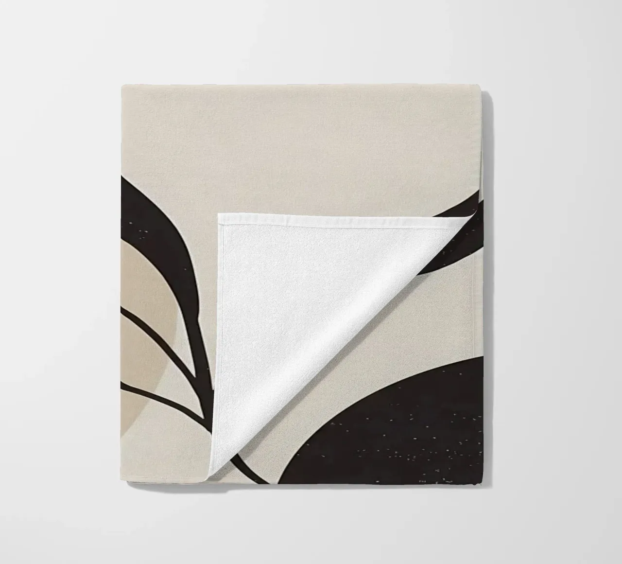 foglie forme astratte linee curve forme geometriche telo mare da Janine P McGuire