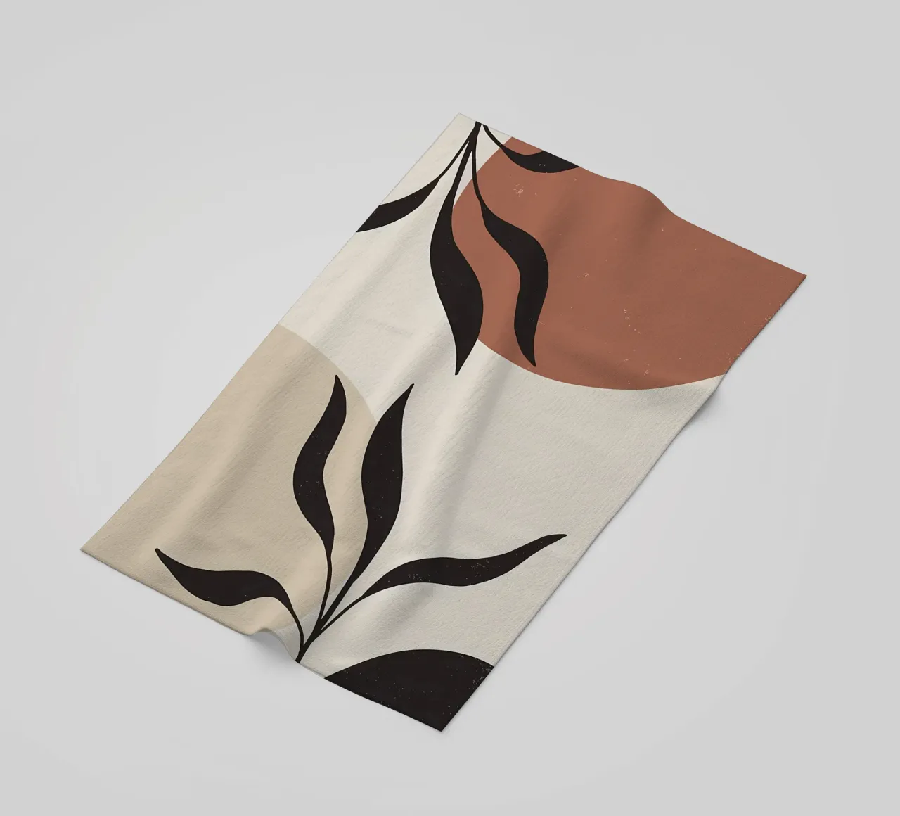 foglie forme astratte linee curve forme geometriche telo mare da Janine P McGuire