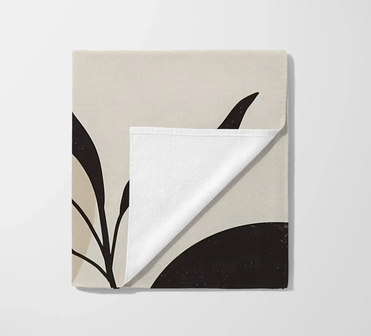 foglie forme astratte linee curve forme geometriche telo mare da Janine P McGuire