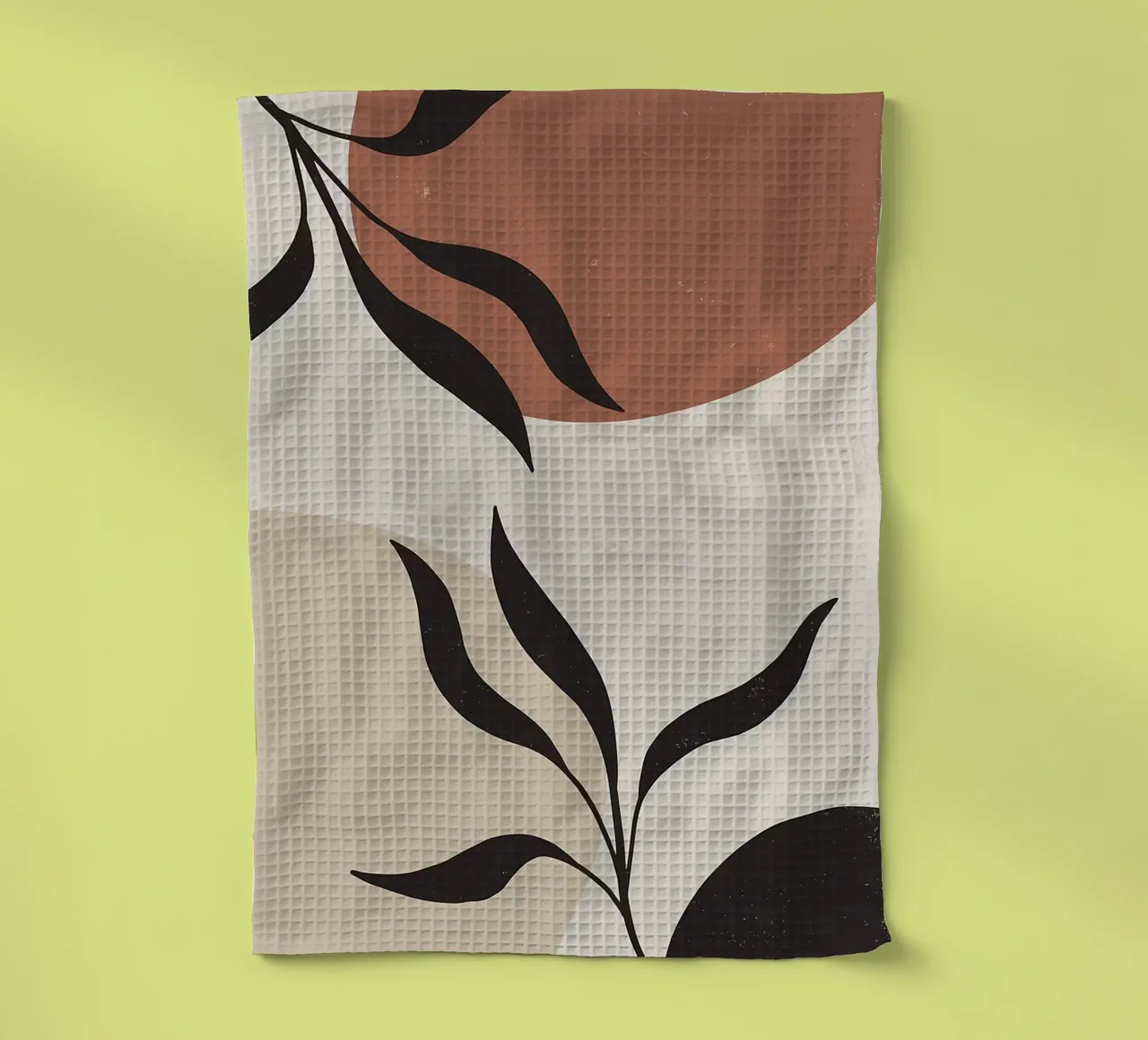 foglie forme astratte linee curve forme geometriche canovaccio da cucina da Janine P McGuire