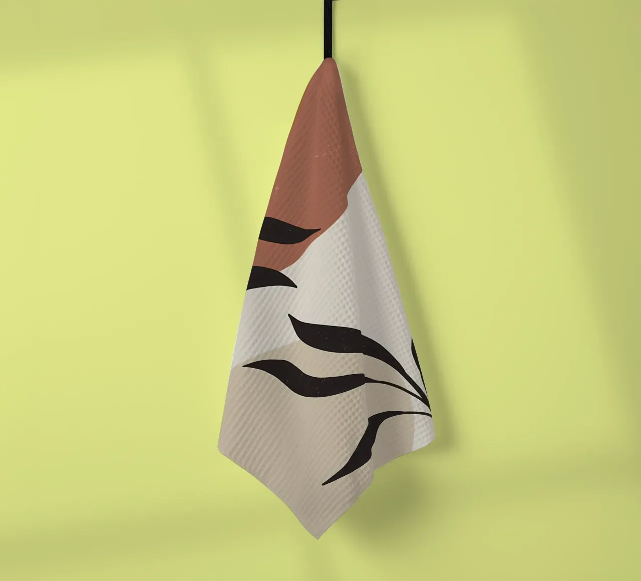 foglie forme astratte linee curve forme geometriche canovaccio da cucina da Janine P McGuire