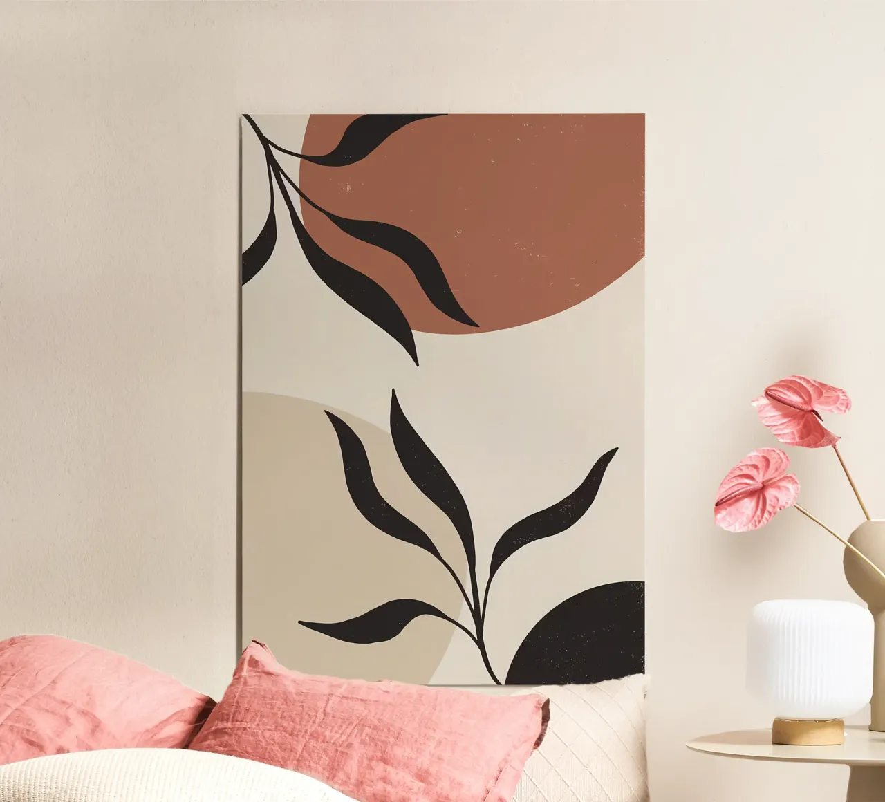 foglie forme astratte linee curve forme geometriche alluminio dibond da Janine P McGuire