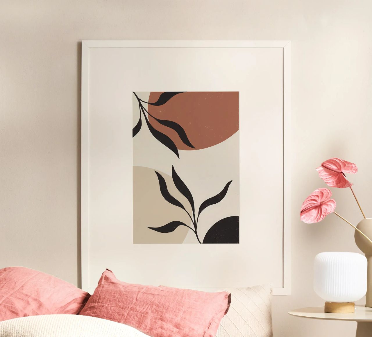foglie forme astratte linee curve forme geometriche poster da Janine P McGuire