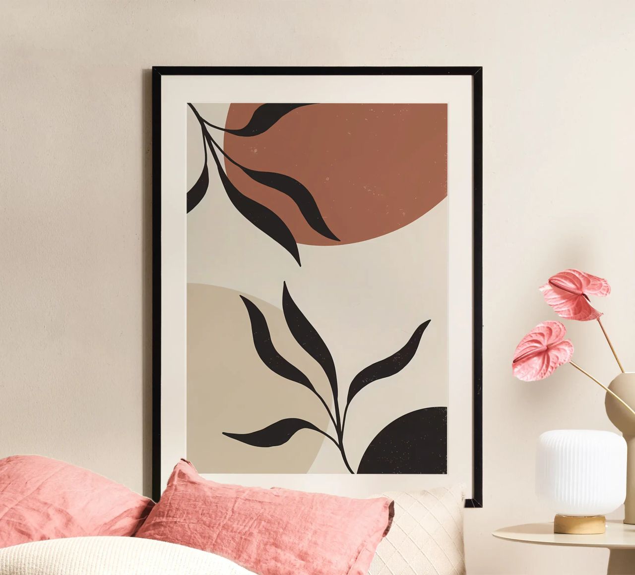 foglie forme astratte linee curve forme geometriche poster da Janine P McGuire