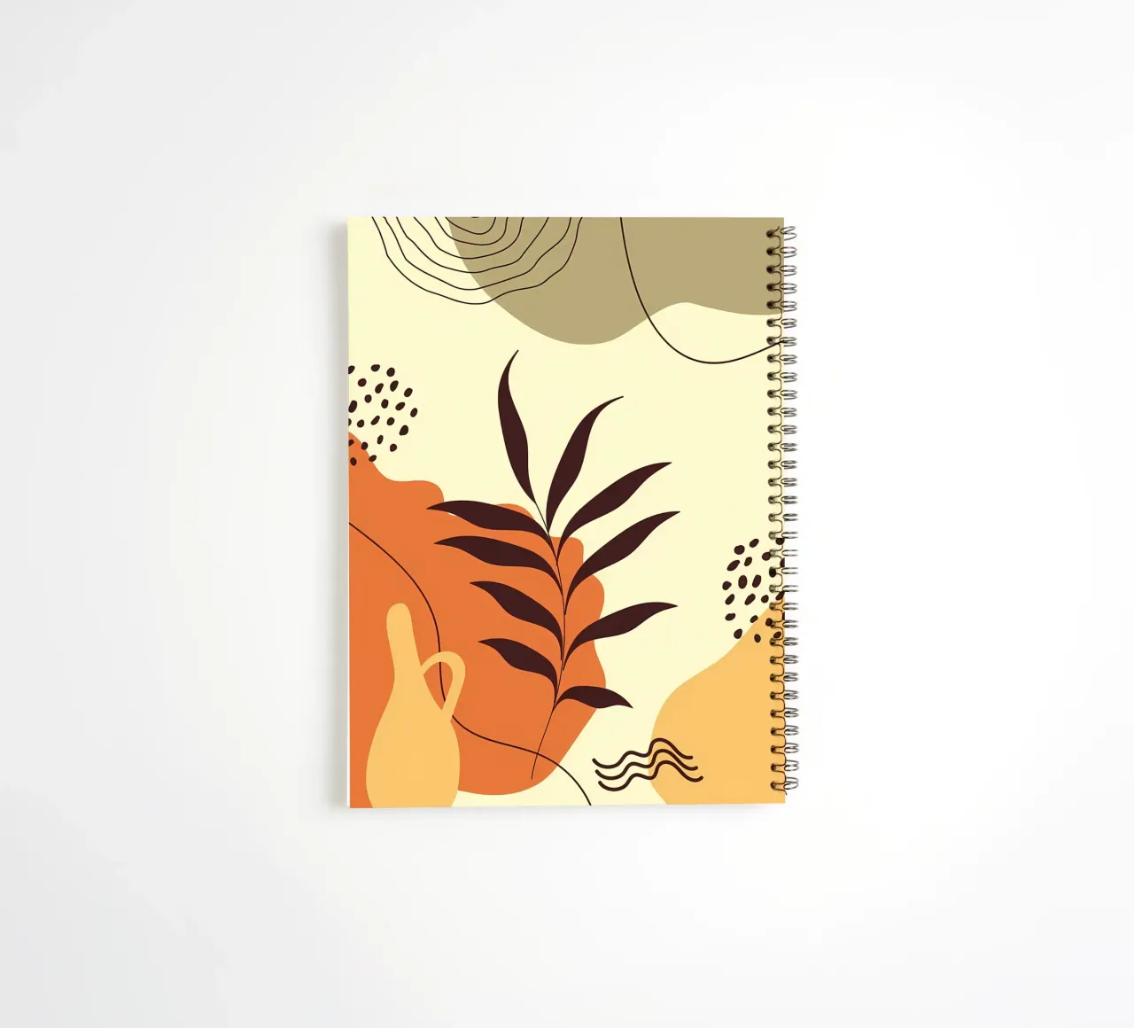 leaves vase abstract shapes patterns spots spiral notebook by Janine P McGuire