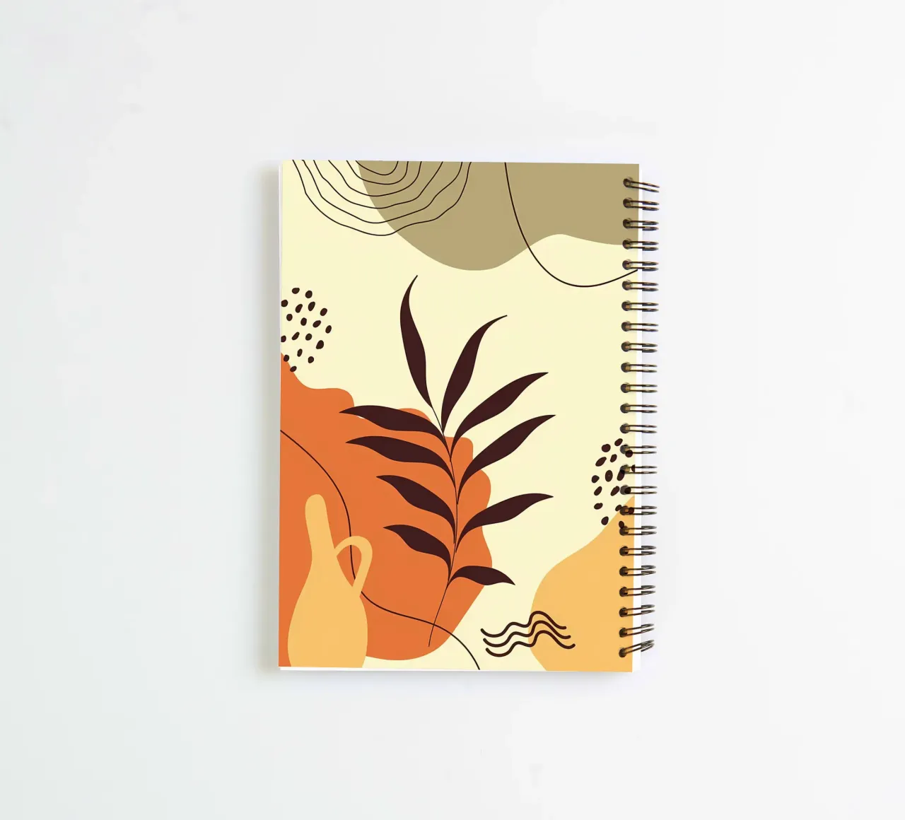 leaves vase abstract shapes patterns spots spiral notebook by Janine P McGuire