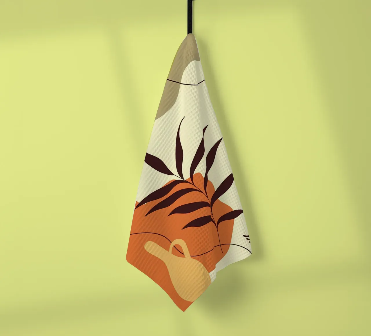 leaves vase abstract shapes patterns spots tea towel by Janine P McGuire