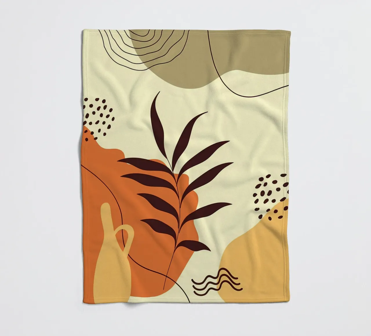 foglie vaso forme astratte motivi macchie coperta in pile da Janine P McGuire