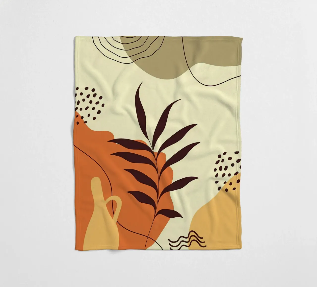 foglie vaso forme astratte motivi macchie coperta in pile da Janine P McGuire
