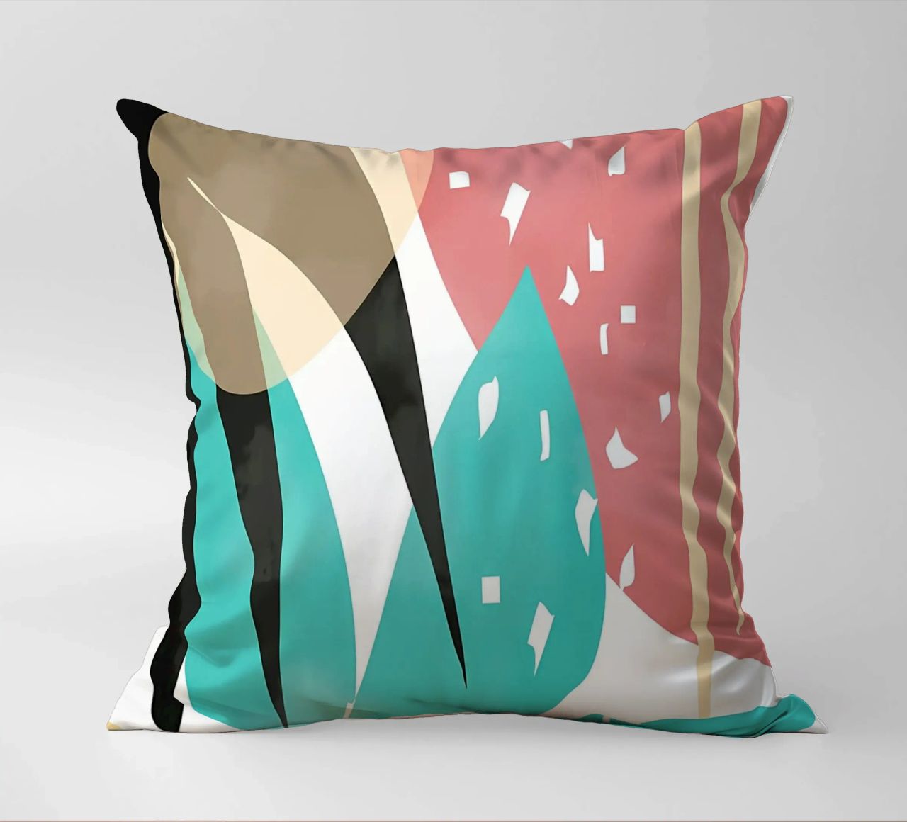 forme astratte foglie forme geometriche linee curve cuscino da Janine P McGuire
