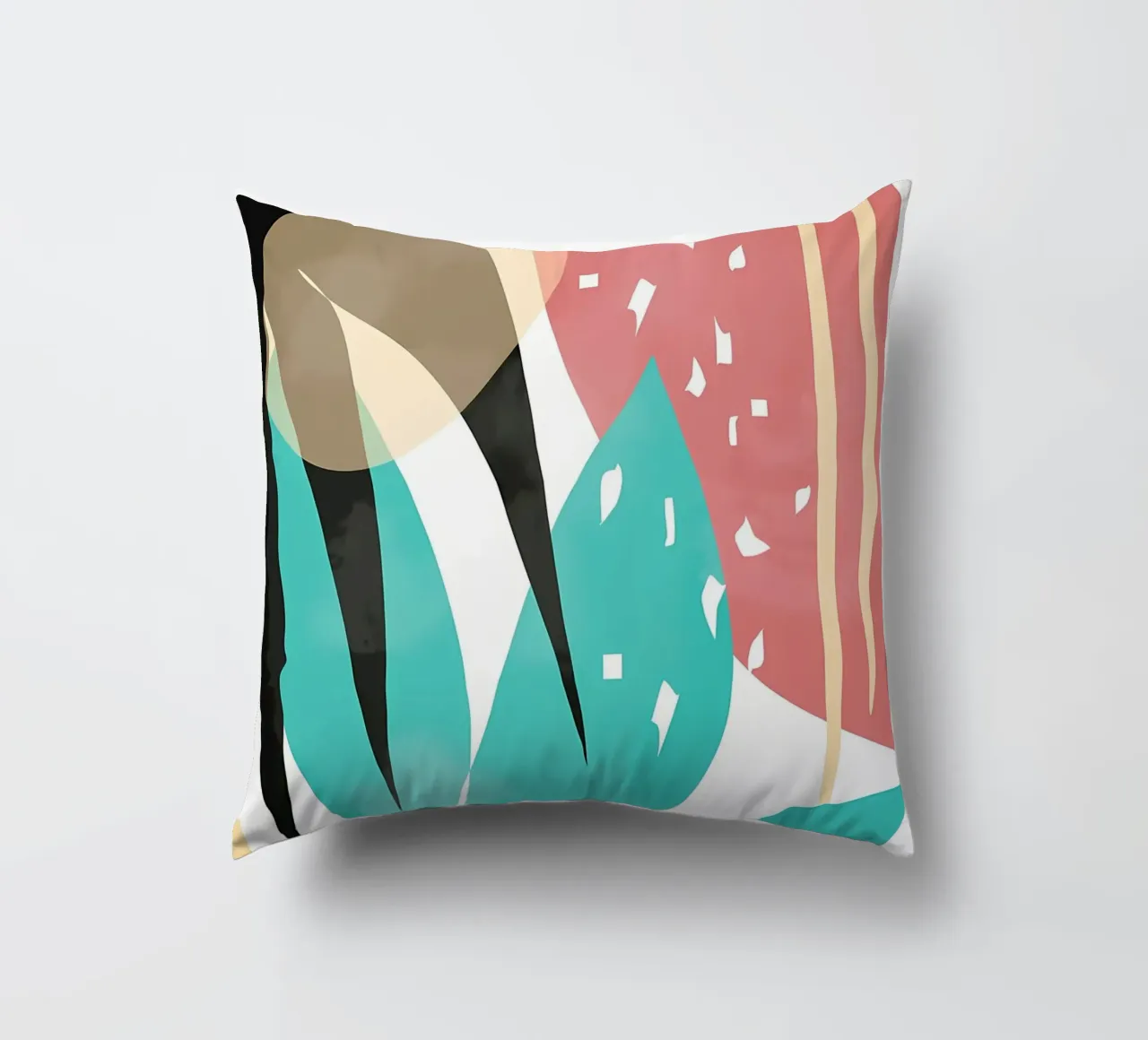 forme astratte foglie forme geometriche linee curve cuscino da Janine P McGuire