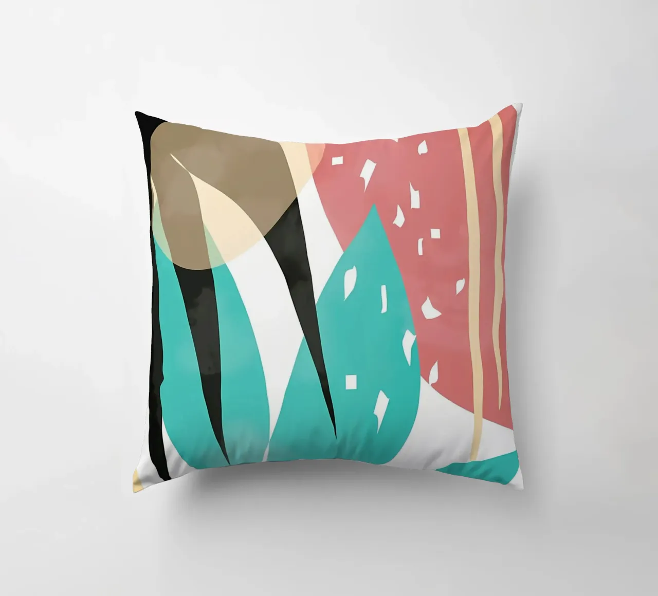 formes abstraites feuilles formes géométriques lignes courbes coussin de Janine P McGuire