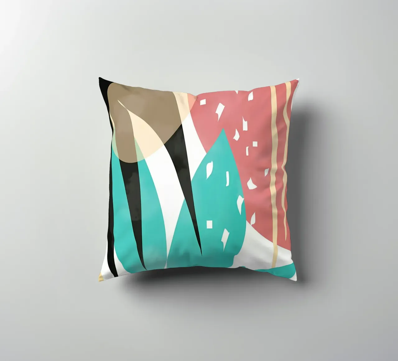 formes abstraites feuilles formes géométriques lignes courbes coussin de Janine P McGuire
