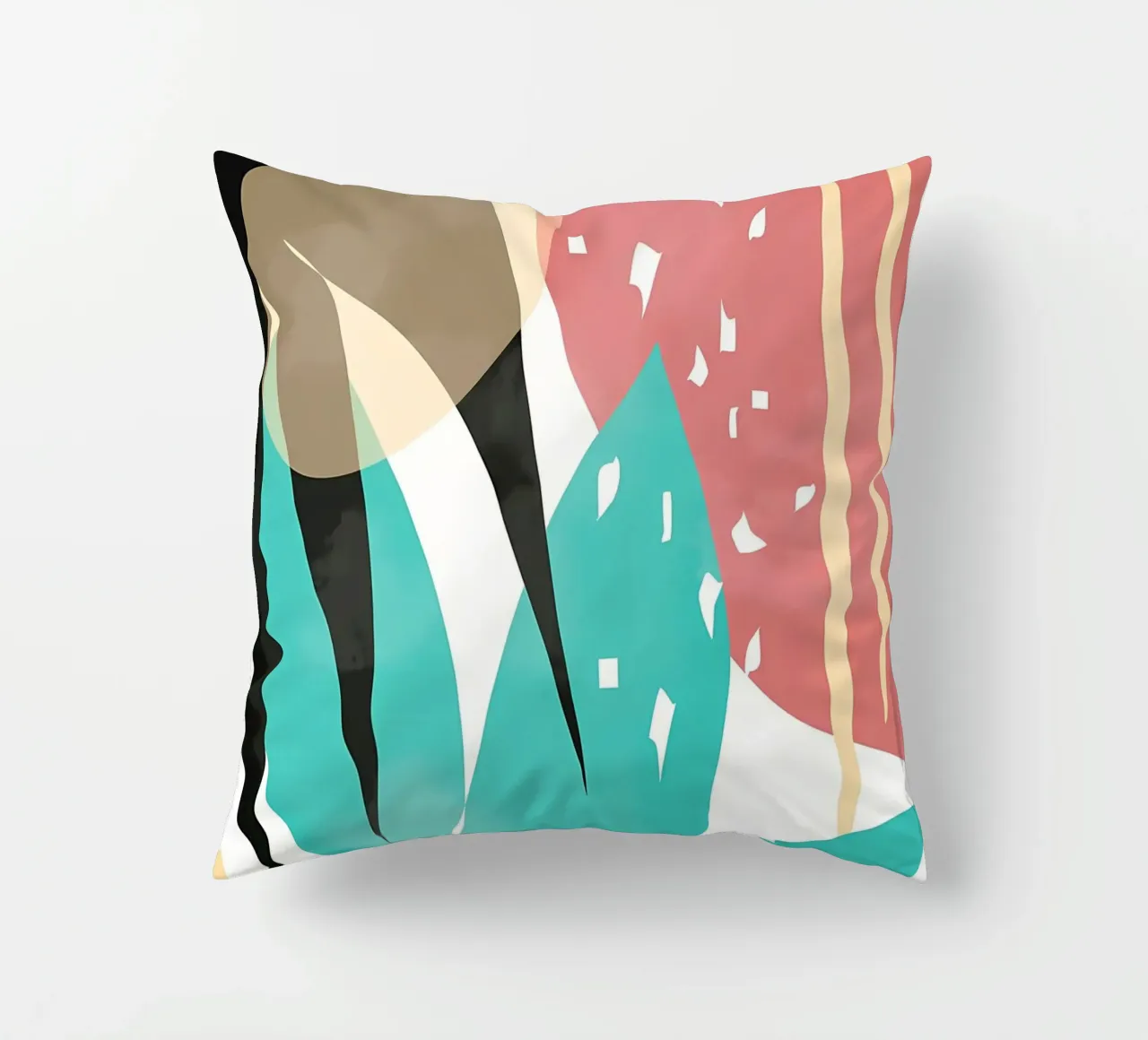 forme astratte foglie forme geometriche linee curve cuscino da Janine P McGuire