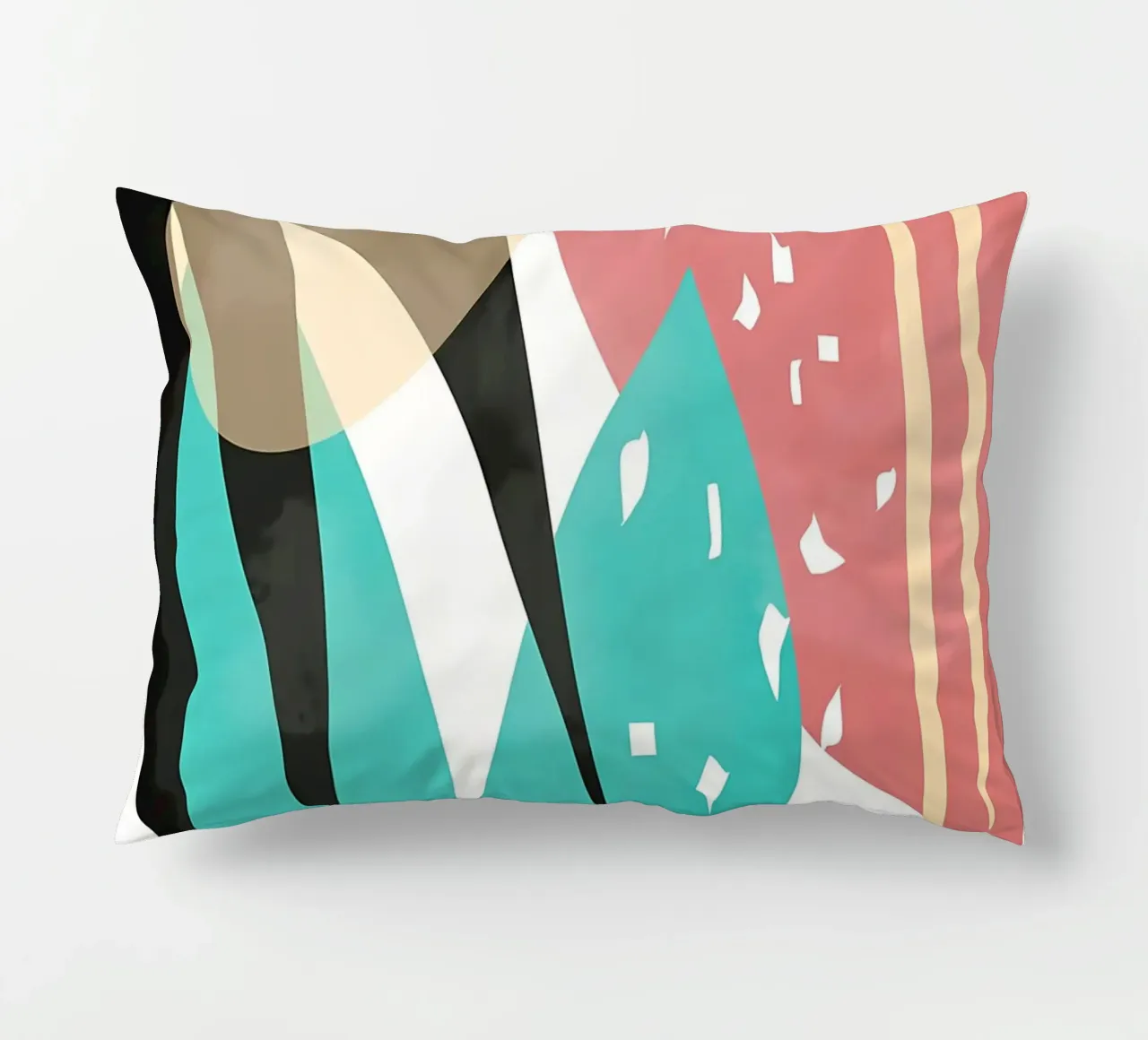 forme astratte foglie forme geometriche linee curve cuscino da Janine P McGuire