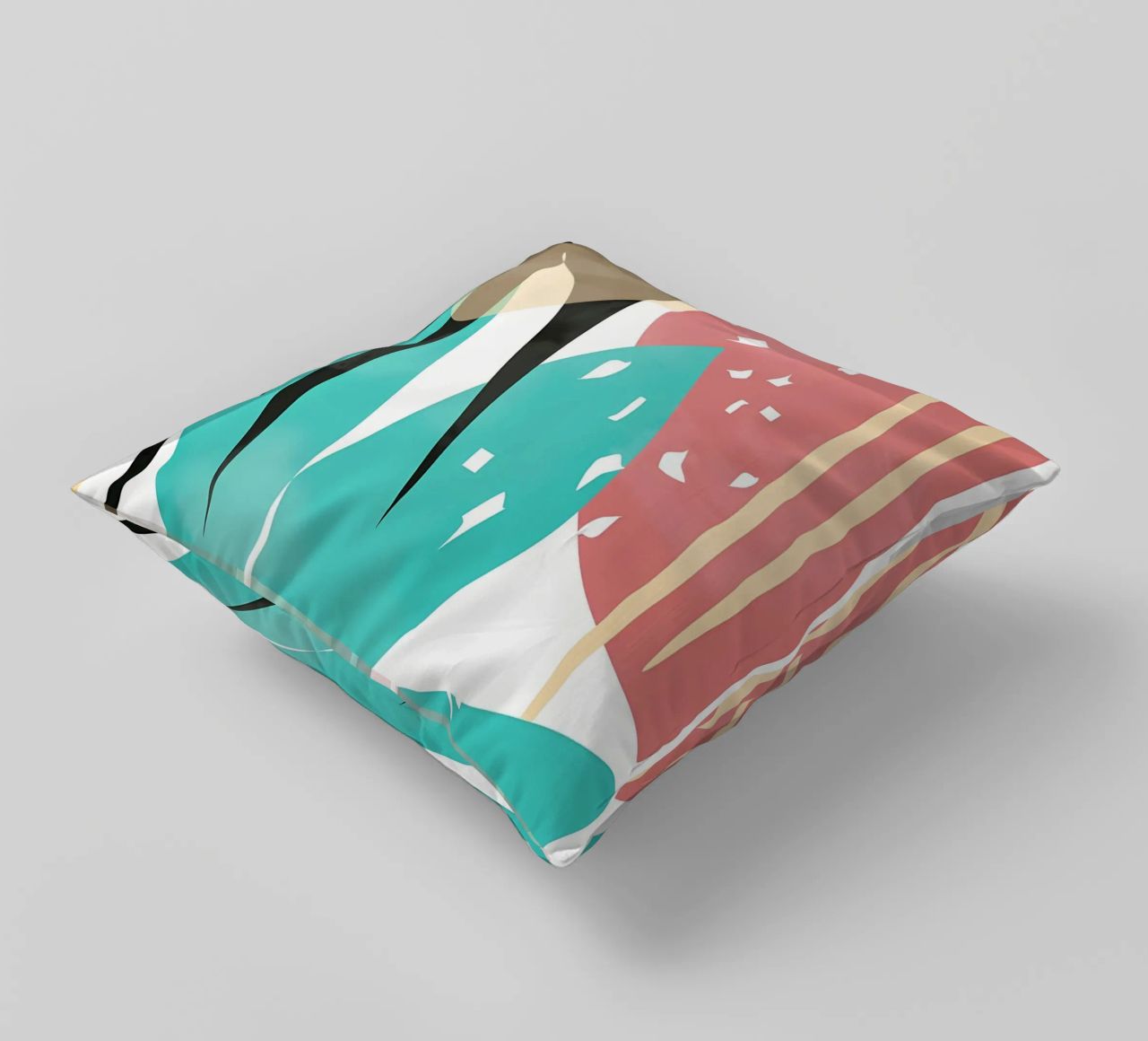 forme astratte foglie forme geometriche linee curve cuscino da Janine P McGuire
